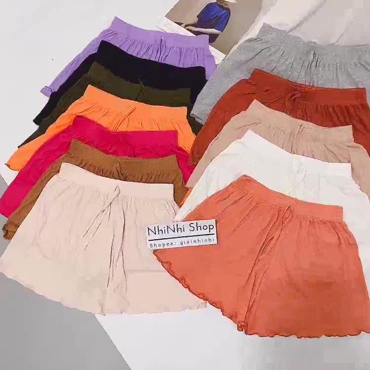 Quần short thun xòe trơn cạp chun, Quần ngủ vải cotton mịn mát co giãn QS0755 - NhiNhi Shop | BigBuy360 - bigbuy360.vn