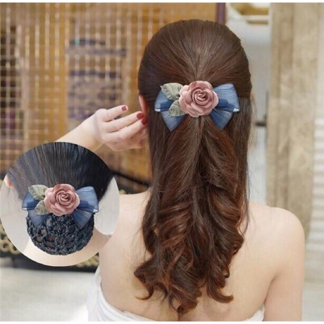 Kẹp búi hoa hồng nhỏ