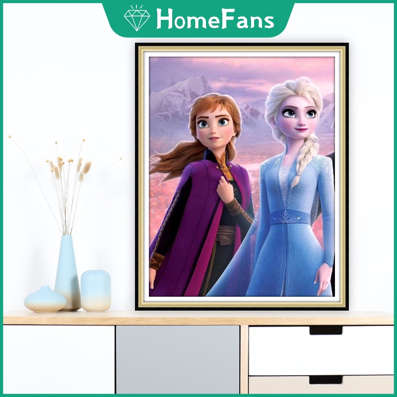 Bộ Tranh Đính Đá 5D Tự Làm Hình Cô Gái Băng Giá 30x40cm / 40x50cm