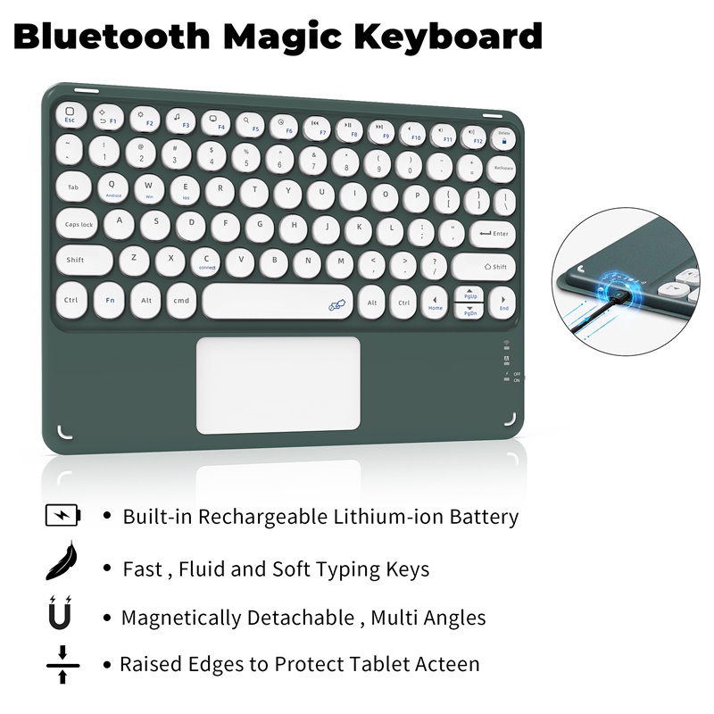 Bao da máy tính bảng NIXXOS tích hợp bàn phím nam châm có ngăn đựng bút thích hợp cho iPad 10.2'' 7th