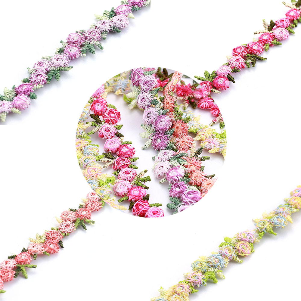 Cuộn dây ren hoa thêu thủ công trang trí cho đầm tiệc cưới đa năng