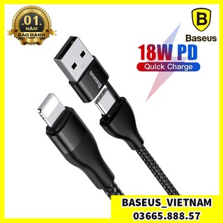 Cáp sạc nhanh 18W Baseus 2-in-1 Dual Output Cable cho iPhone/ iPad