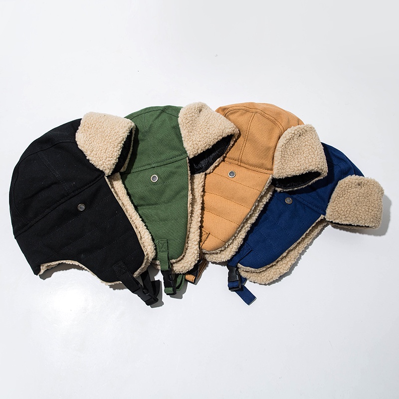 Mũ Trùm Đầu Cotton Lông Cừu Dày Dặn Bảo Vệ Tai Chống Lạnh Vào Mùa Đông Cho Nữ