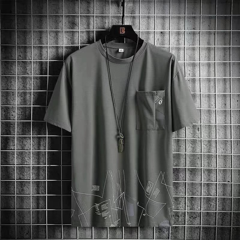 Áo Thun Tay Ngắn Cổ Tròn Size M-3XL Phong Cách Hip Hop Cho Nam