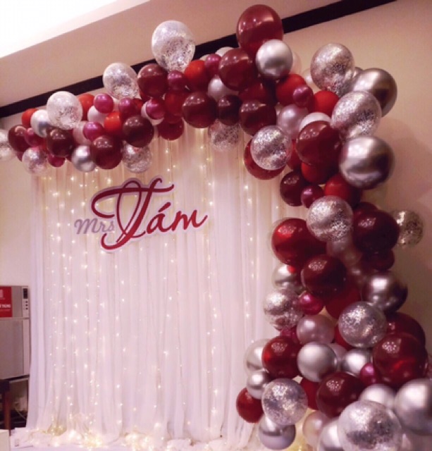 Bóng tròn màu đỏ rượu vang đậm trong size 10&quot;