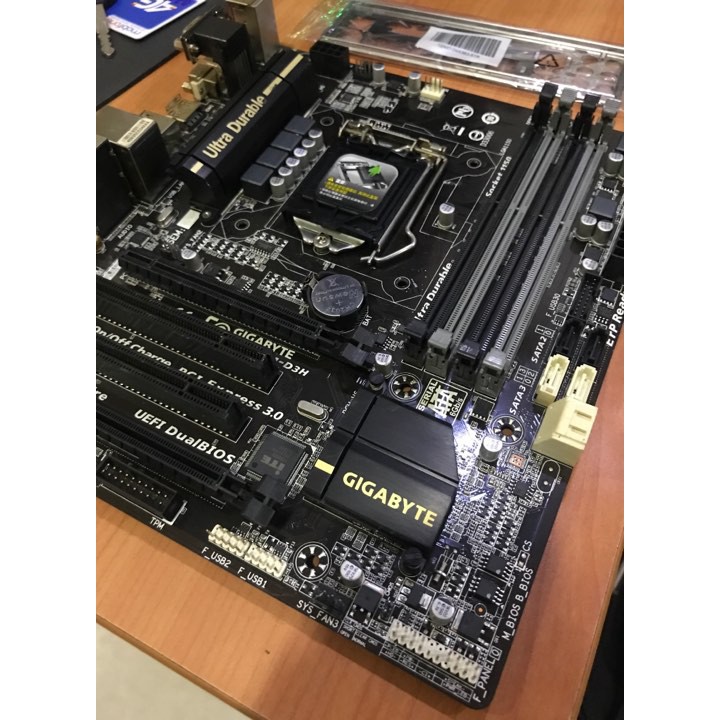 Main Giga B85m D3h 4 khe ram socket 1150 chạy các CPU G3xxx i3 4xxx i5 4xxx bảo 3 tháng lỗi 1 đổi 1