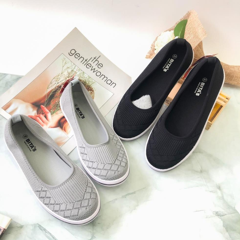 Giày thể thao nữ BITAS ❤️FREESHIP❤️ Giày vải đi bộ, chạy bộ vải dệt mềm đế cao su GVW46 _B%^