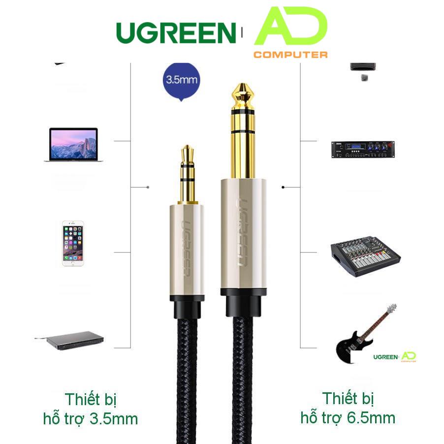 Cáp chuyển đổi âm thanh 3.5mm đầu đực sang 6.35mm đầu đực UGREEN AV127