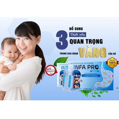 Men vi sinh Infa Pro – Giúp bổ sung lợi khuẩn cải thiện hệ vi sinh đường ruột, giảm táo bón, đầy bụng khó tiêu (15 ống)
