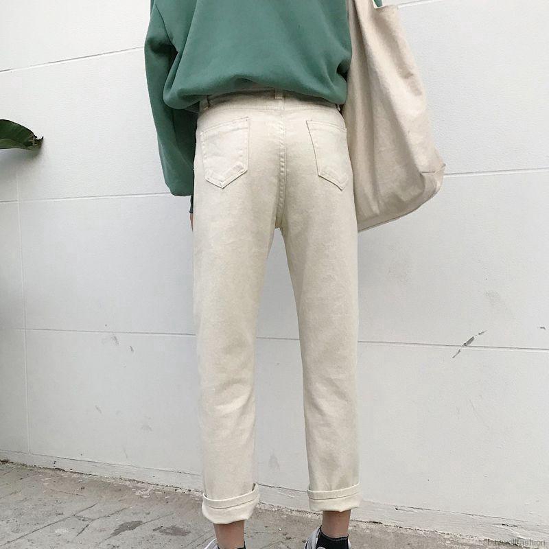 [Baywellfashion]Quần jean denim nữ lưng cao ống rộng | BigBuy360 - bigbuy360.vn