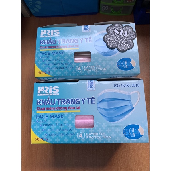 [COMBO_2] KHẨU TRANG IRIS PHARMA 4LỚP KHÔNG ĐAU TAI