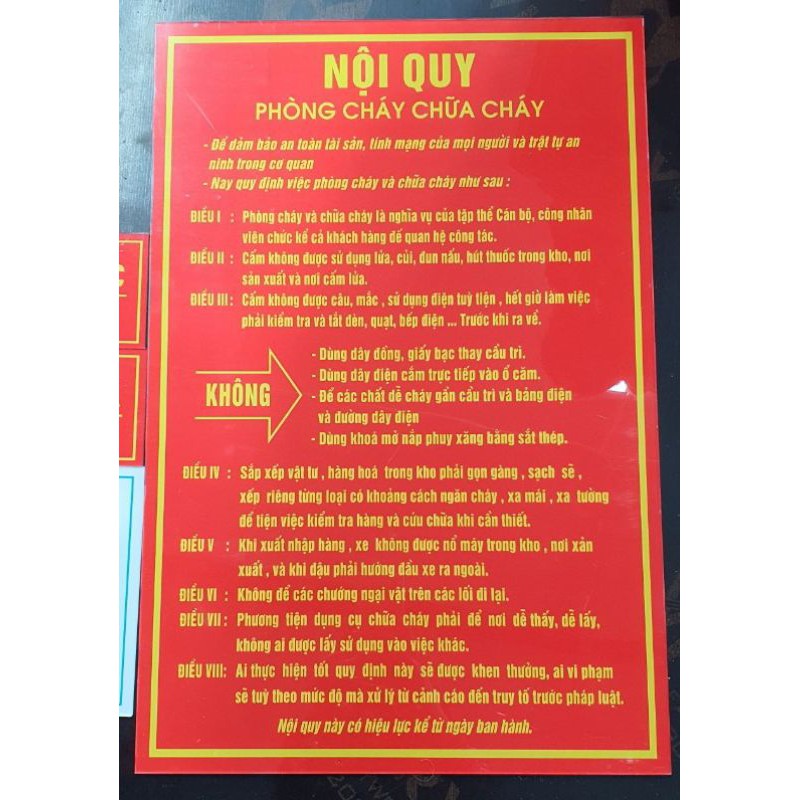 Biển nội quy phòng cháy chữa cháy