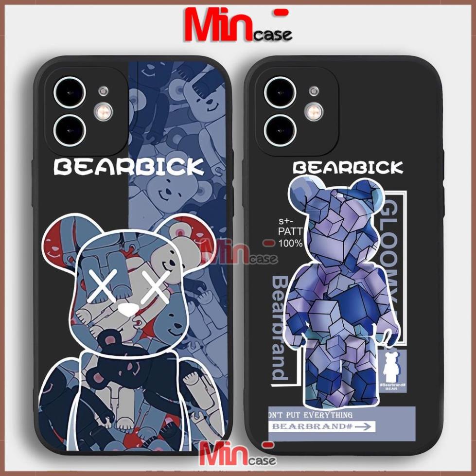 Ốp lưng iPhone Gấu Bear Cute cạnh viền vuông silicon mềm dẻo cho iphone 6/6s/7/8/X/Xr/XS/11/12/13 Pro Plus Max