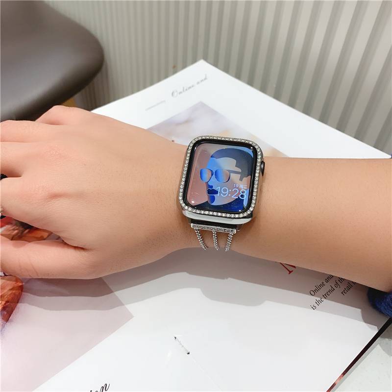Dây Đeo Bằng Thép Không Gỉ Sang Trọng Cho Apple Iwatch 6 5 Se 4 3 2 1 Kích Thước 38mm 42mm 44mm 40mm