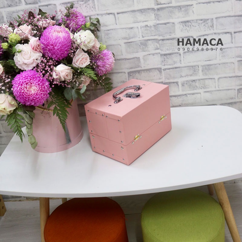 Hộp đựng đồ trang điểm Hamaca decor bàn trang điểm kèm quà tặng xinh Lamdep24g