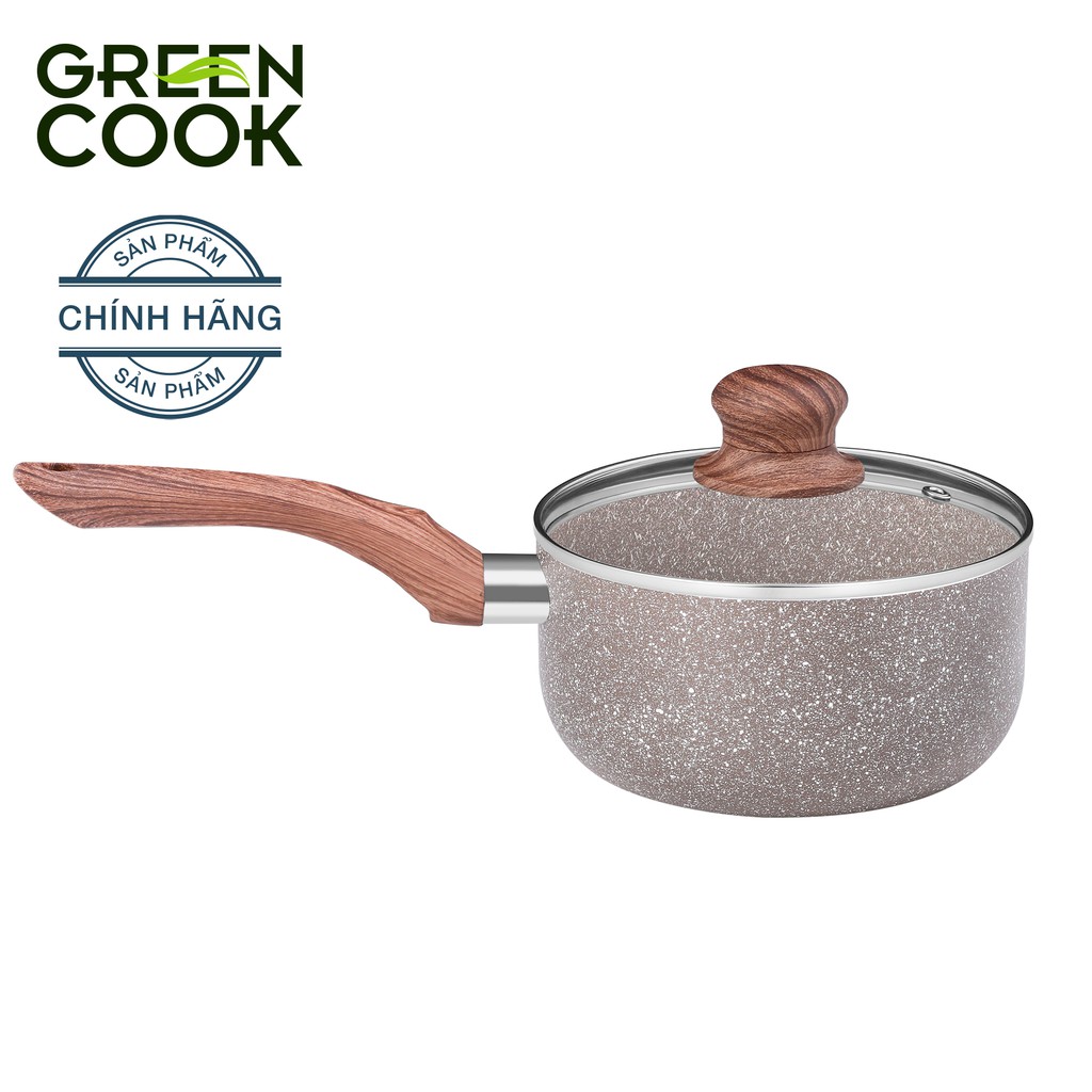 Nồi quấy bột vân đá 16cm chống dính GreenCook ( Không dùng cho bếp từ )