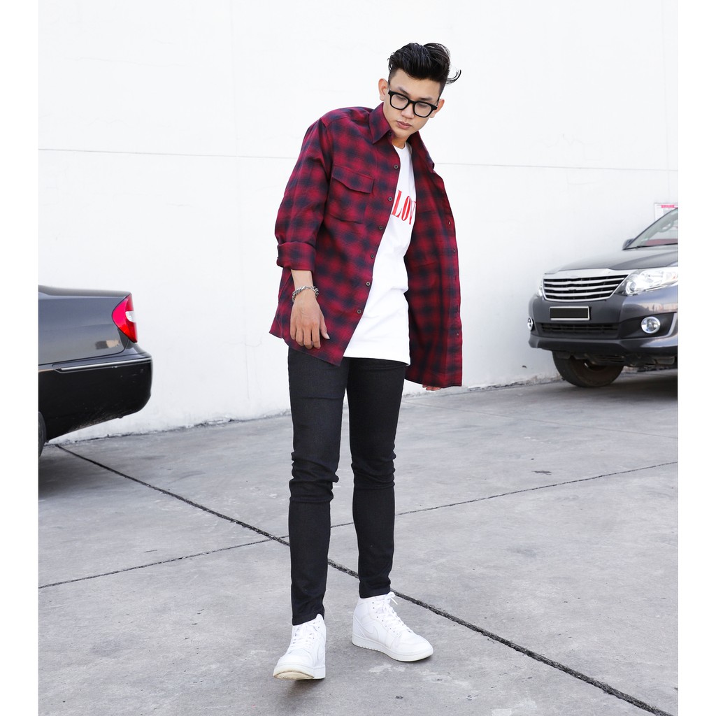 Áo sơ mi flannel sọc caro nhiều màu | BigBuy360 - bigbuy360.vn