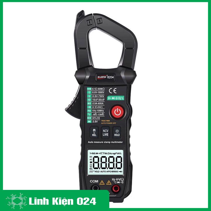 Đồng hồ kẹp dòng Winapex ET8204, kìm kẹp dòng kỹ thuật số màn hình LCD đo điện vạn năng