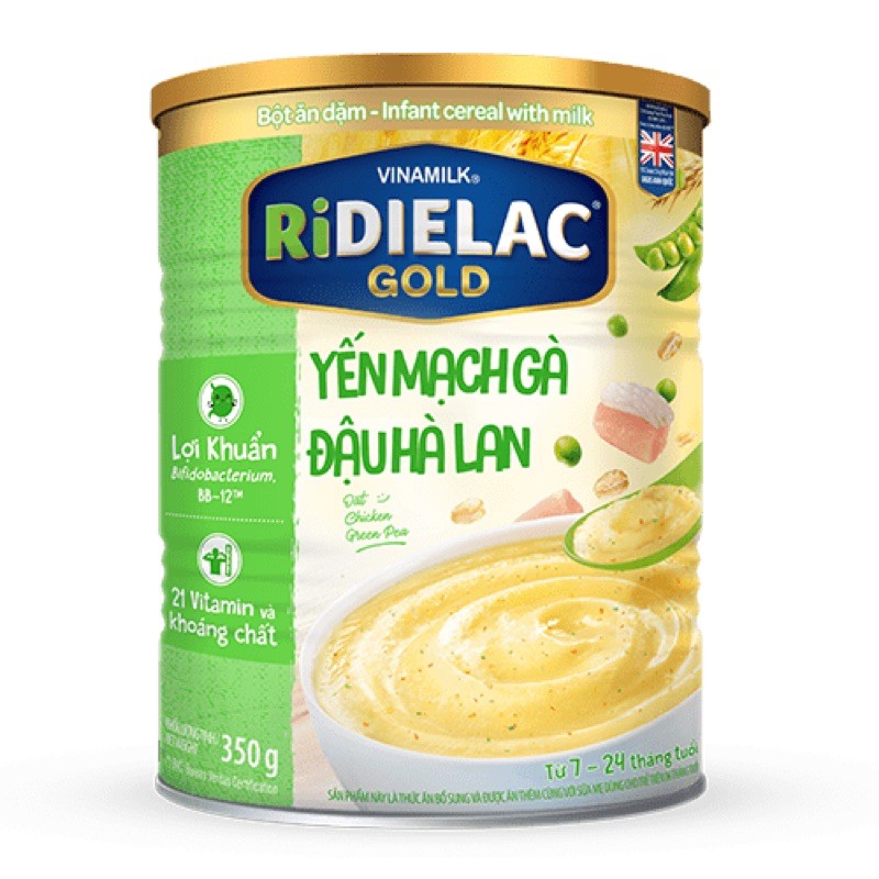 Bột Ăn Dặm RiDielac Gold Yến Mạch Gà Đậu Hà Lan