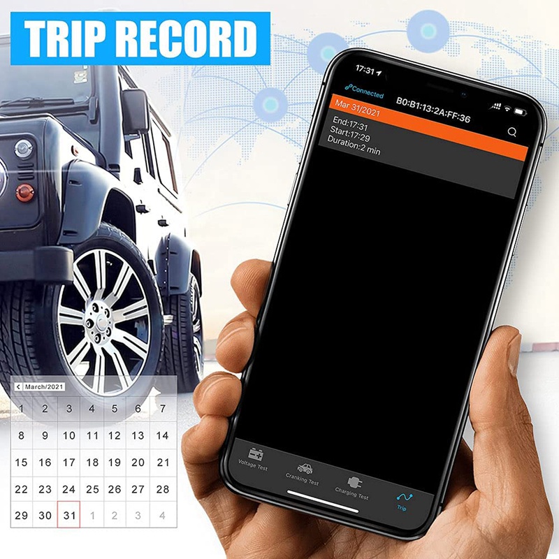 Bluetooth BM2 12V Battery Monitor Car Battery Analyzer Test Battery Diagnostic Tool for Android IOS Phone