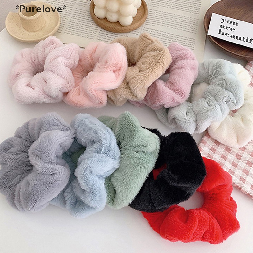 Dây Cột Tóc Đuôi Ngựa Co Giãn Phối Lông Thời Trang Cho Nữ