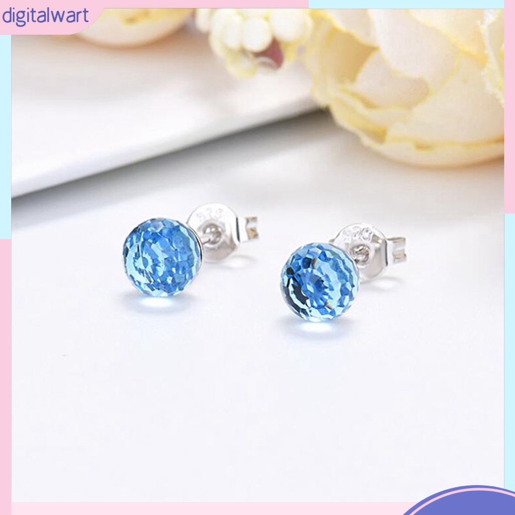 Đôi Khuyên Tai Hình Quả Cầu Pha Lê Giả Thời Trang Cho Nữ