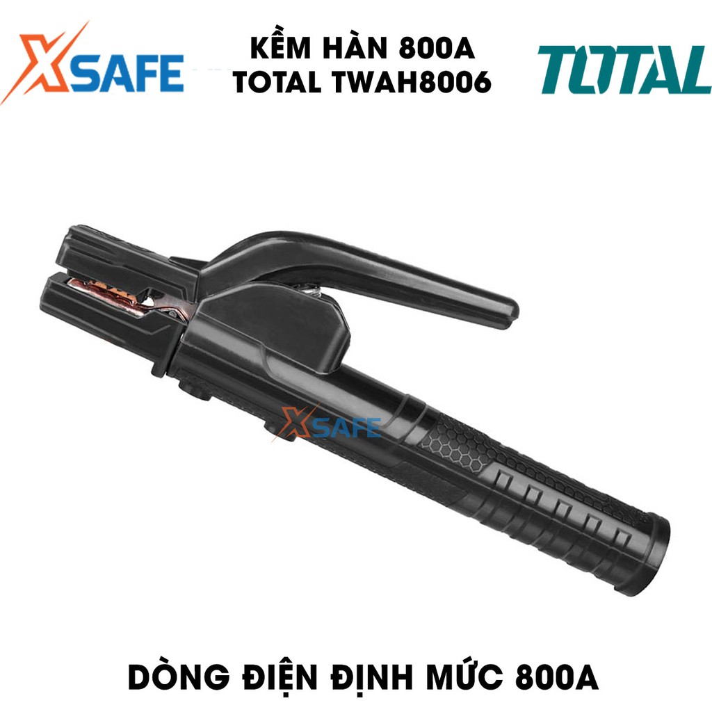 Kềm hàn 800A TOTAL TWAH8006 kiểu dáng mới Kìm hàn dòng điện định mức 800A, phù hợp sử dụng máy hàn MMA của TOTAL