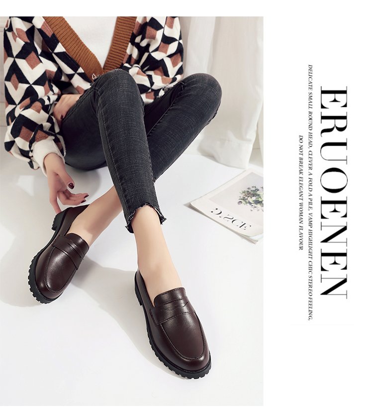 Giày Lười Da Phong Cách Hàn Quốc Thanh Lịch Dành Cho Nữ