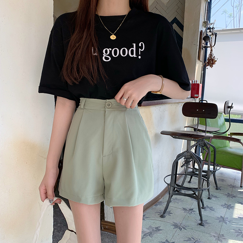 IELGY Quần short lưng cao phong cách hàn quốc thời trang trẻ trung cho nữ