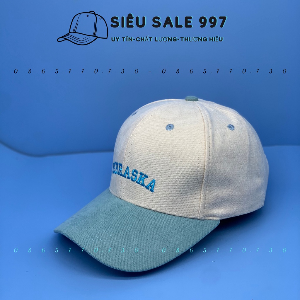 MŨ LƯỠI TRAI NEBRASKA PHỐI MÀU THÊU MŨ KẾT NHUNG SIÊU ĐẸP THỜI TRANG HOT