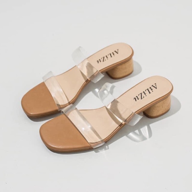 Dép Nữ Quai Trong Đế Gỗ Nhẹ Xịn Cao 5cm FULL BOX