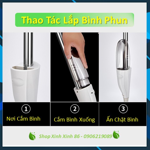 Cây Lau Nhà Thông Minh [TẶNG ĐẦU BÔNG LAU] Aura Phun Sương Xoay 360