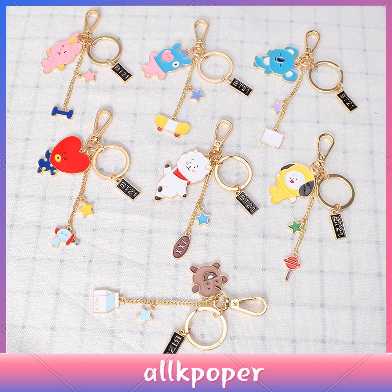 Móc khóa trang trí hình linh vật BT21 cho người hâm mộ BTS