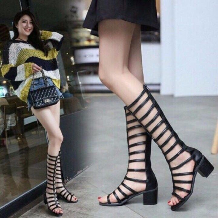 Giày sandals chiến binh gót vuông mũi tròn hàn quốc cao cấp mã sản phẩm DG79