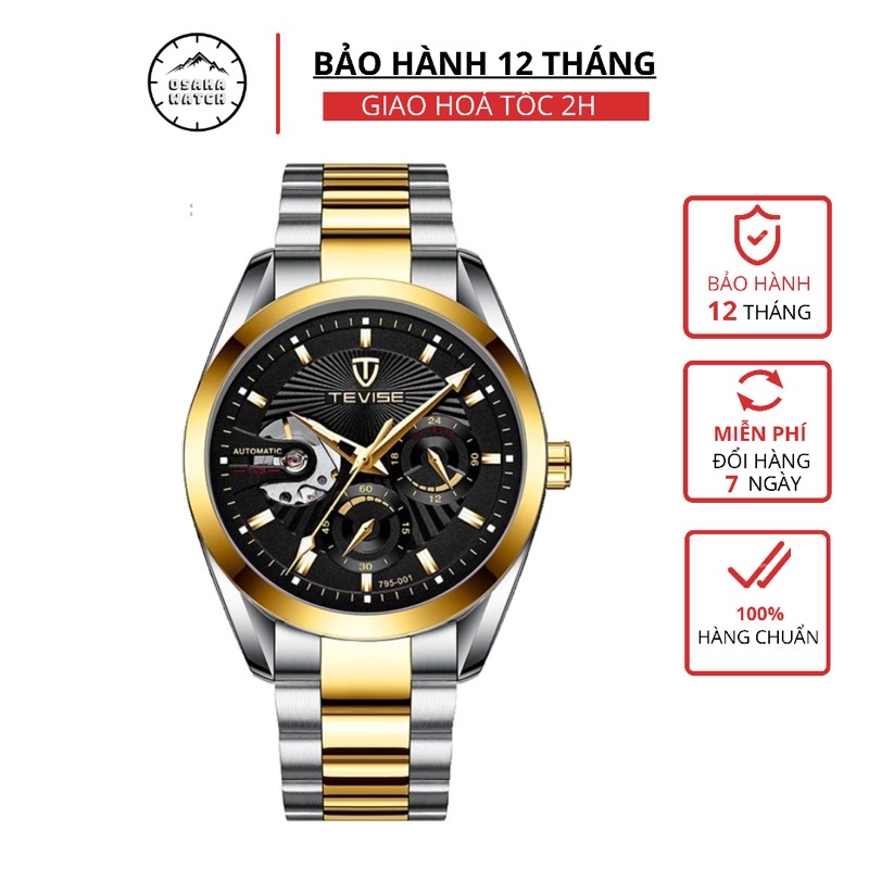 Đồng Hồ Nam Cơ Automatic TEVISE T9.PRO Đen Chính Hãng