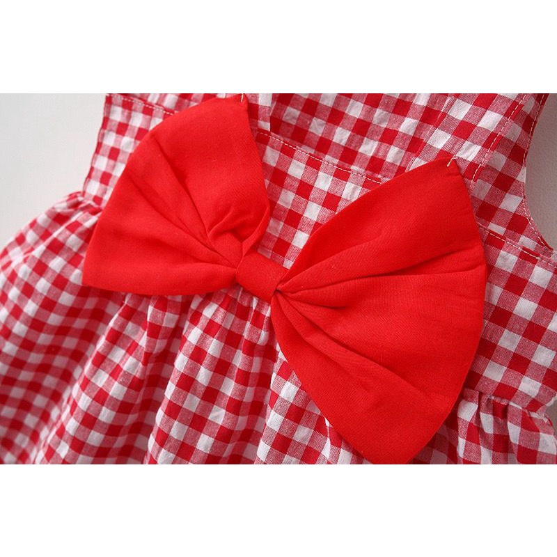 Váy bé gái kẻ sọc caro thời trang hè cho bé  từ 6 tháng đến 3 tuổi