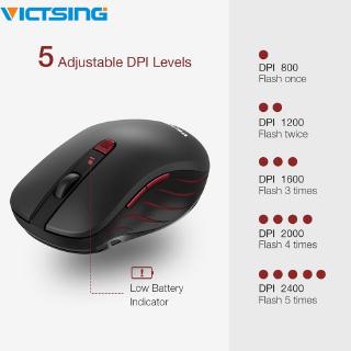 VICTSING 2.4G Mobile Wireless Mouse 5 Adjustable DPI Levels With USB Receive