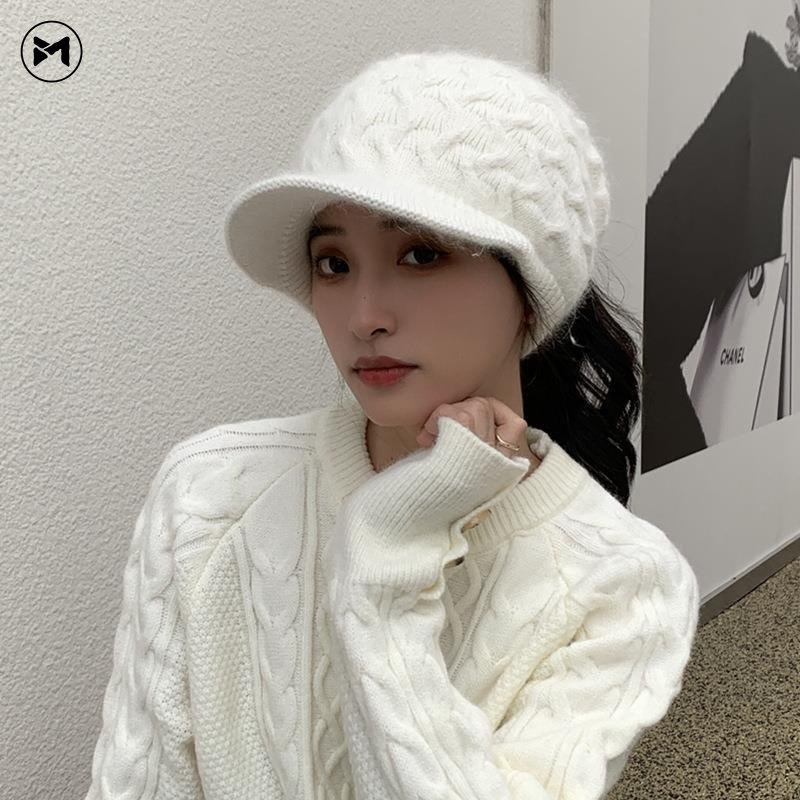 Mũ Mỏ Vịt Dệt Kim Bảo Vệ Tai Chống Lạnh Mùa Thu Đông Phiên Bản Hàn Quốc Cho Nam Và Nữ Khi Chạy Bộ Ngoài Trời