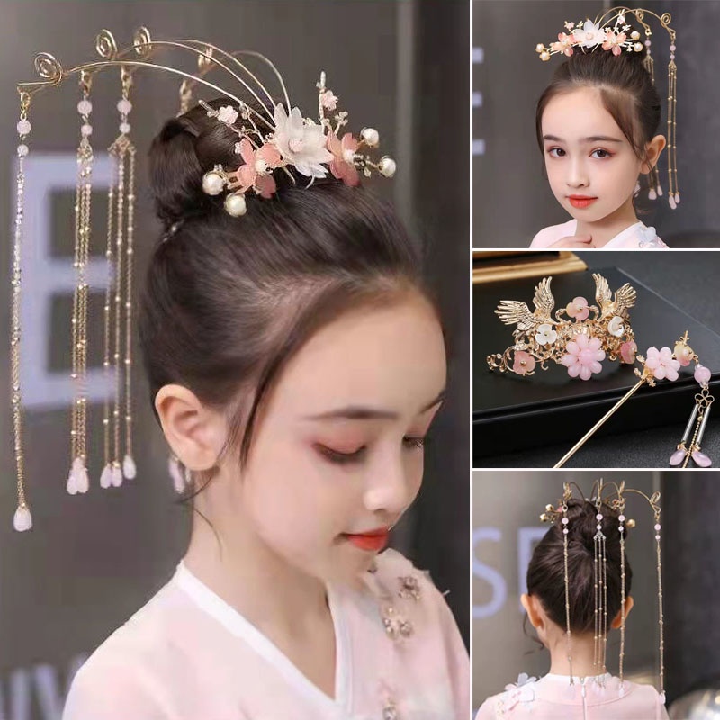Phụ Kiện Cài Tóc Kiểu Hán Phục Trung Hoa Dễ Thương Cho Bé Gái