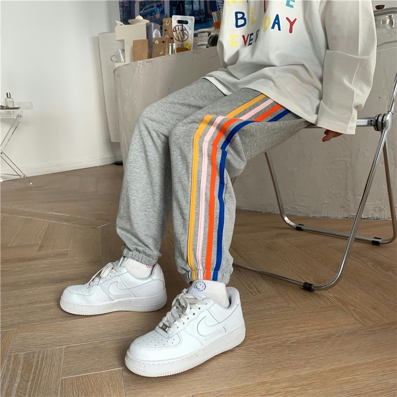 Quần ống rộng Họa Tiết Kẻ Sọc Đơn Giản Phong Cách Hàn Quốc