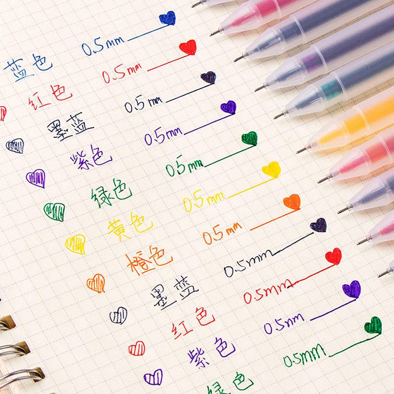 Bút gel màu 0,5mm chất lượng cao với chữ viết tay rõ ràng và mực liên tục
