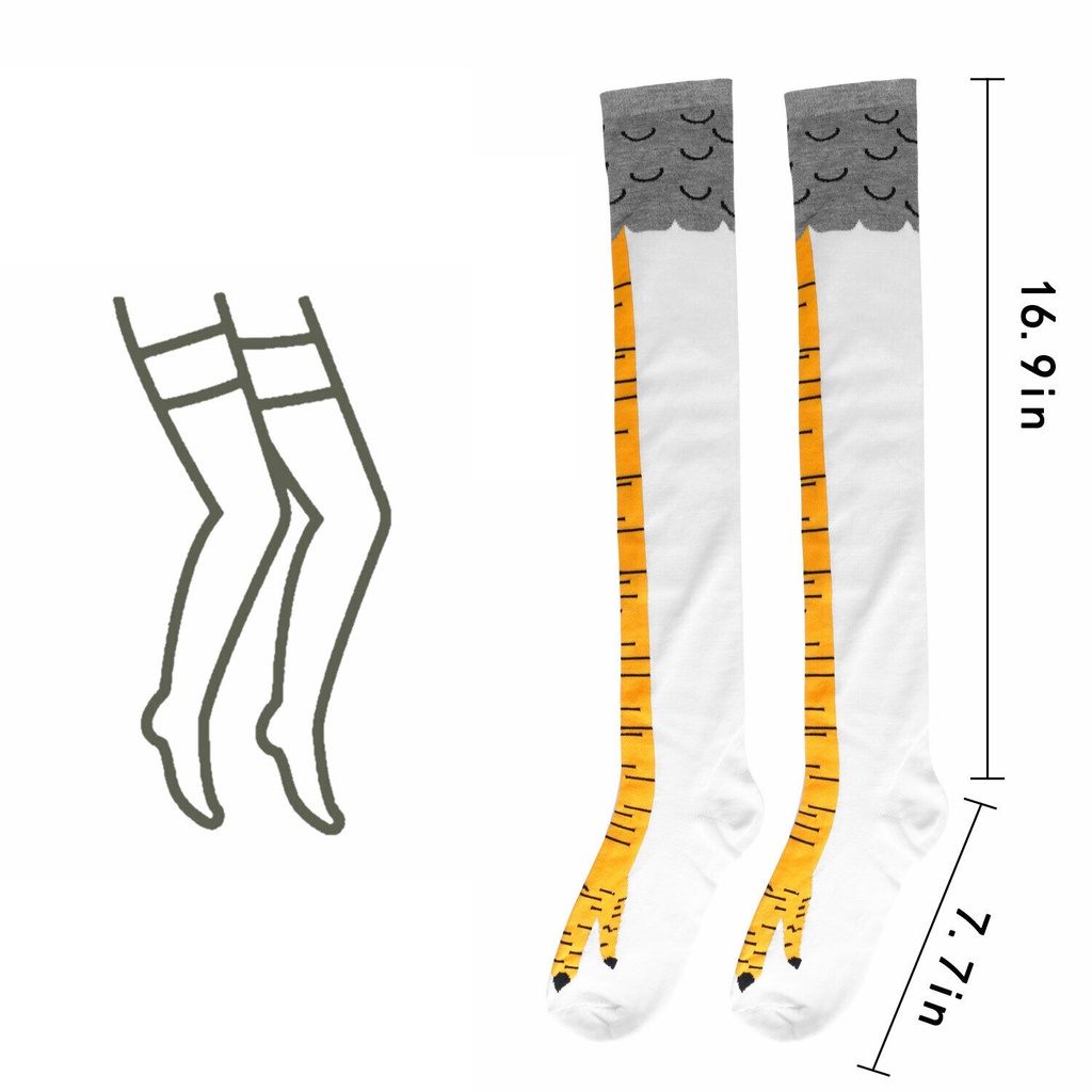 Tất Cotton Cổ Cao In Hình 3d Ngộ Nghĩnh
