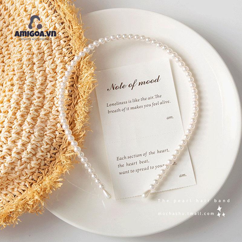 Băng Đô Đính Hạt Ngọc Trai Phong Cách Công Chúa Dành Cho Bé Gái