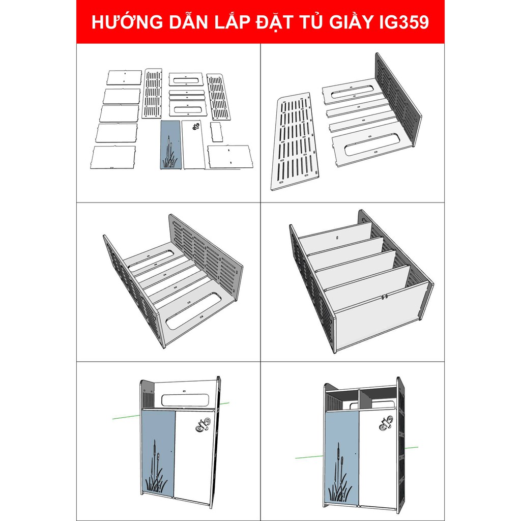 Tủ Giầy Đa Năng Đứng IG359