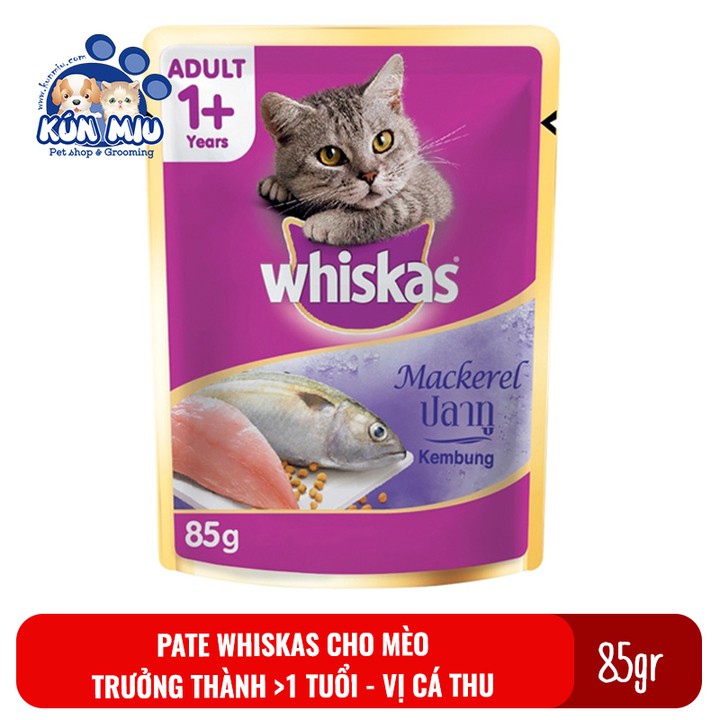 Thức ăn cho mèo Pate Whiskas gói 80gr