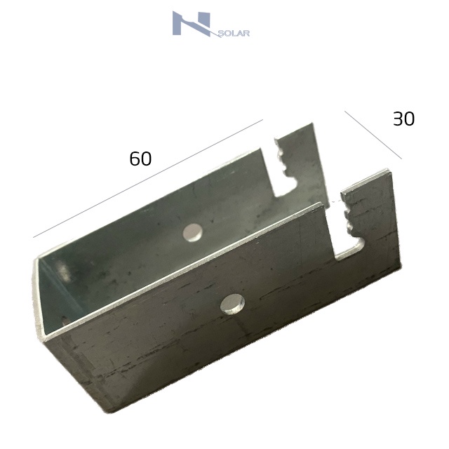 [GIẢM GIÁ] Pát U30x60 Lắp Pin Năng Lượng Mặt Trời_KT 30x60 MM _Thép Mạ Kẽm_Inox 304_ Pát Kẹp Dưới Solar Panel