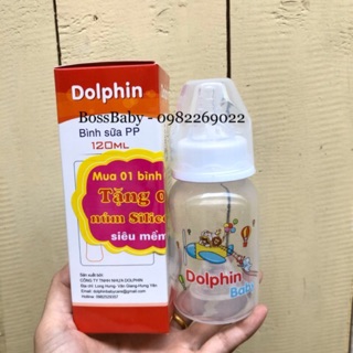 Bình sữa pp cổ hẹp dolphin 120ml