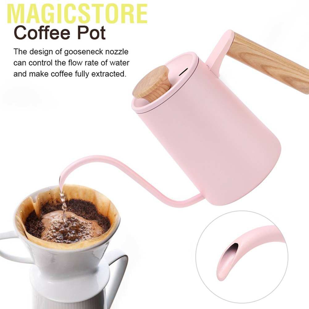 Magicstore 650ml Household 304 Stainless Steel Coffee Pot Hand Long Spout Kettle Tools