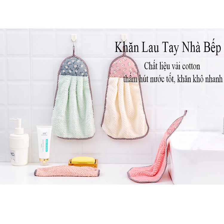 【 HCM -Siêu Rẻ 】Khăn Lau Tay Hoặc Bếp Đa Năng Có Thể Treo Lau Bát Đĩa Chất Liệu Vải Bông Mềm Mịn Thấm Nước Và Khô Thoáng