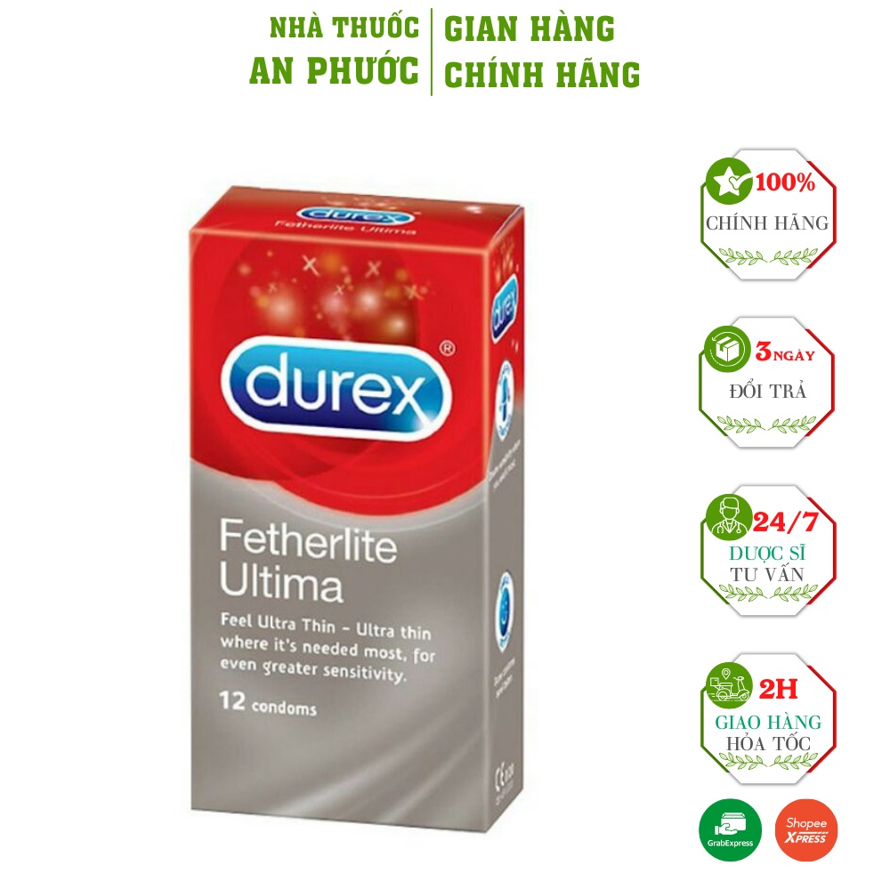 Bao cao su Durex ⚡ CAM KẾT CHÍNH HÃNG ⚡Siêu mỏng, có gai,  Kéo dài thời gian, Tăng cảm giác mới lạ